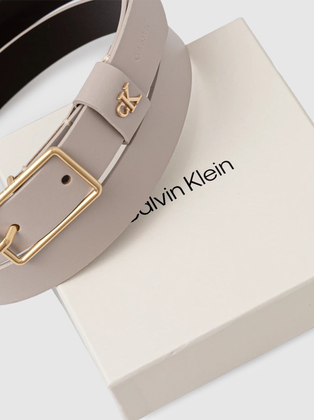 Cinto Calvin Klein Mulher Square Buckle Ck Loop 25Mm