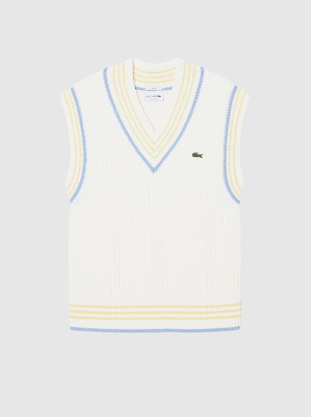 Colete Lacoste Homem Chunky Ribbed Knit Sweater Vest