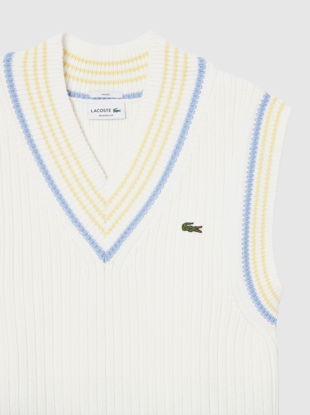 Colete Lacoste Homem Chunky Ribbed Knit Sweater Vest