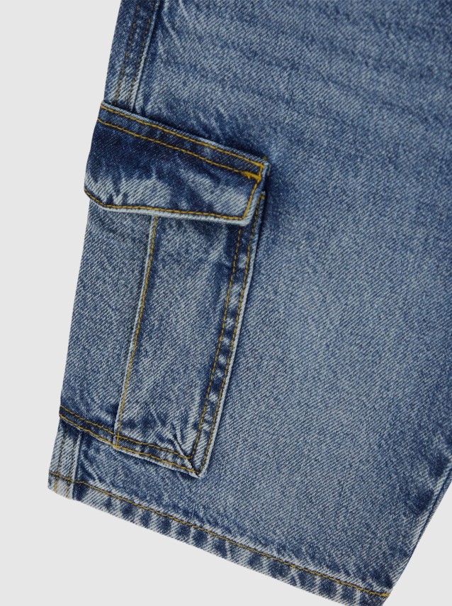 Cal��es Guess Menino Rigid Denim Cargo Shorts