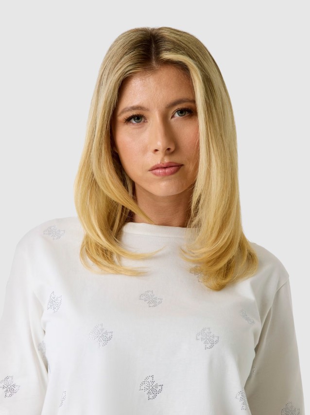 T-Shirt Guess Mulher Silvy 4G Ss Cn T-Shirt