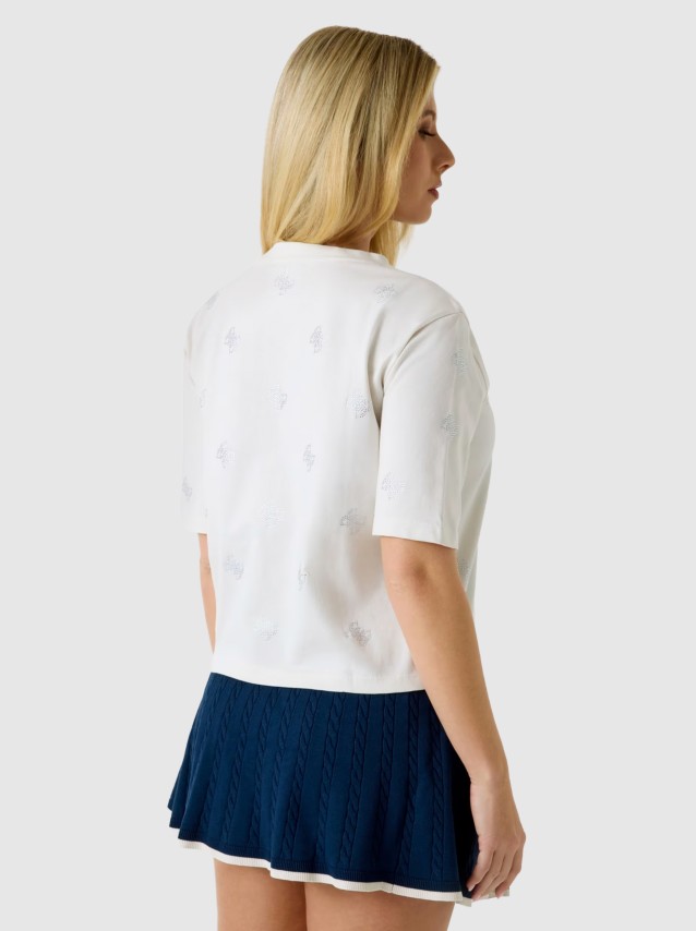 T-Shirt Guess Mulher Silvy 4G Ss Cn T-Shirt