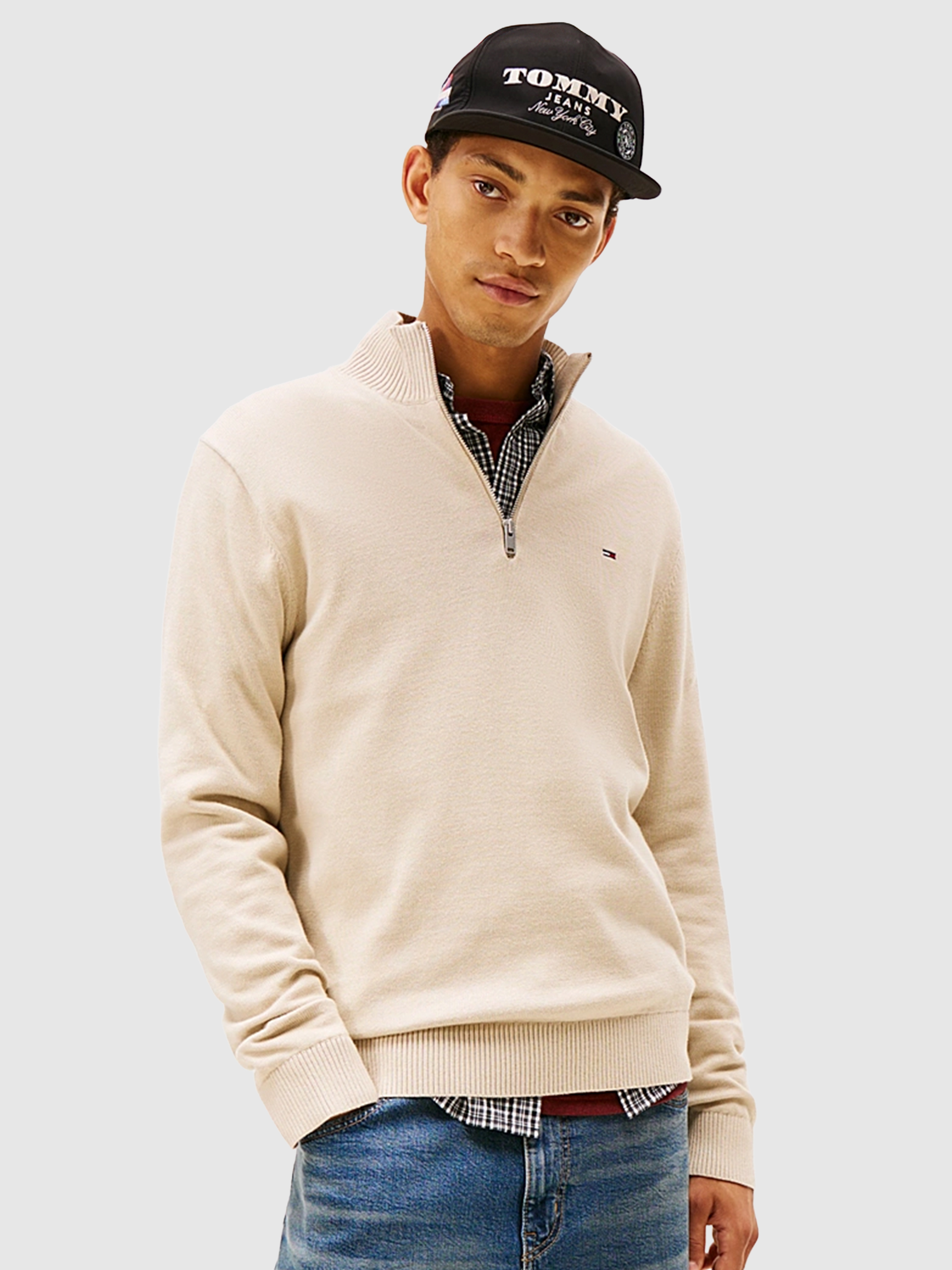 Camisola Tommy Jeans Homem Tjm Slm Ess Light ¼ Zip Swtr Ext