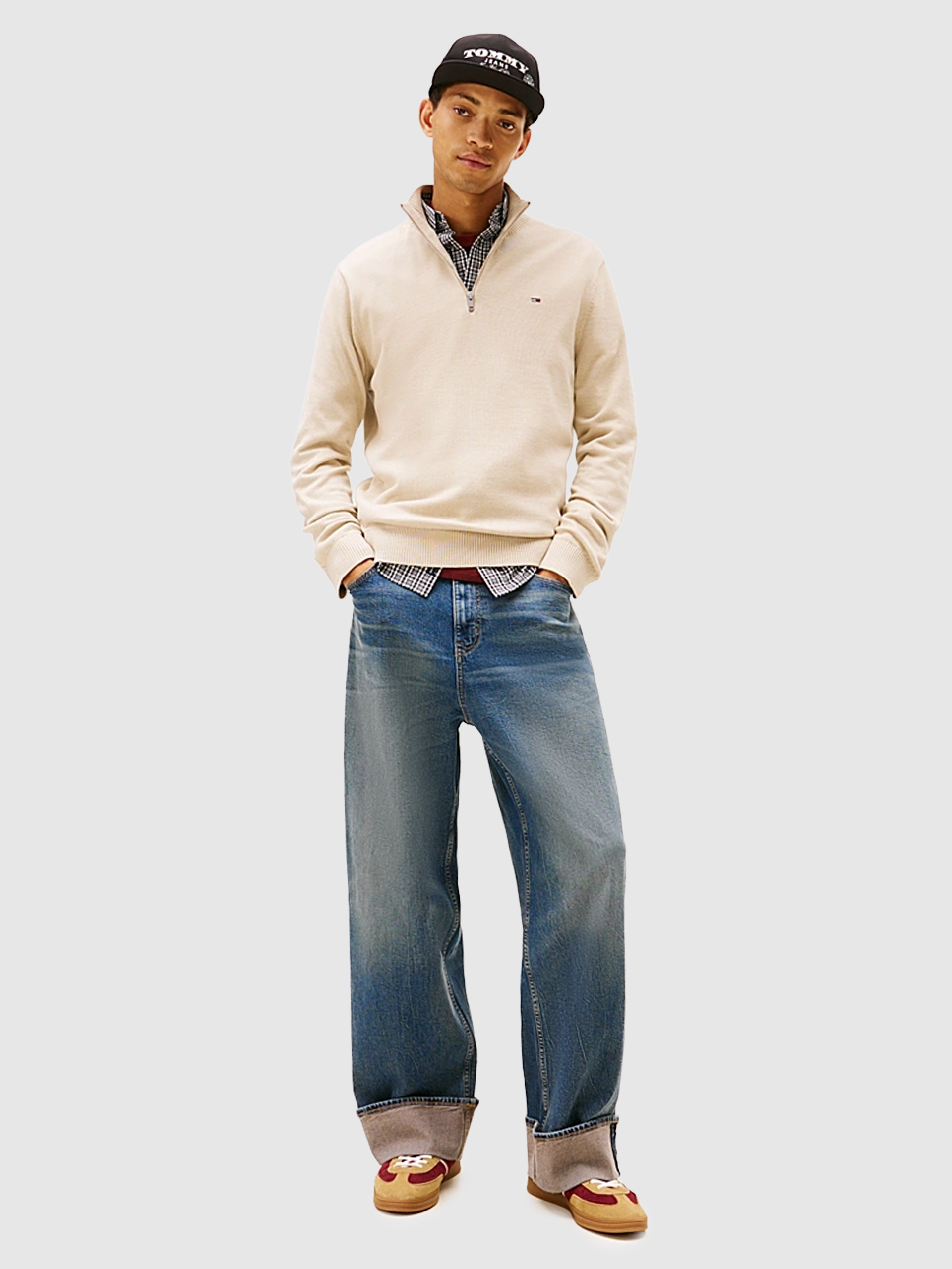 Camisola Tommy Jeans Homem Tjm Slm Ess Light ¼ Zip Swtr Ext