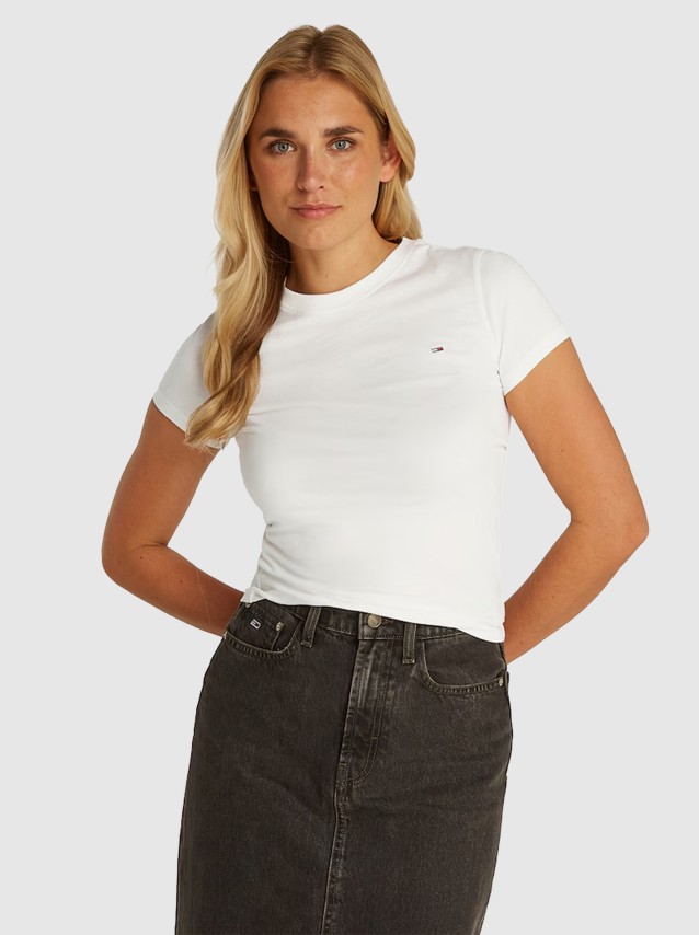 Mulher Tjw Slim C-Neck Tee Tommy Jeans