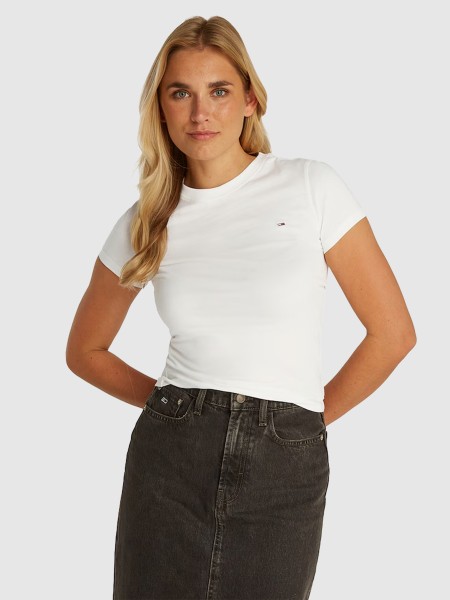 Mulher Tjw Slim C-Neck Tee Tommy Jeans
