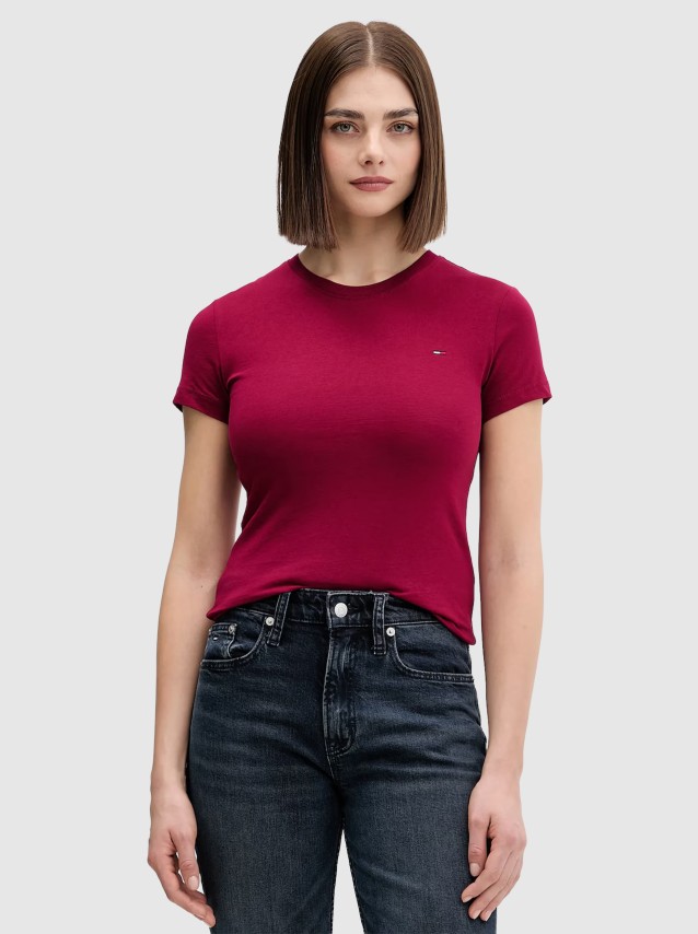 Mulher Tjw Slim C-Neck Tee Tommy Jeans