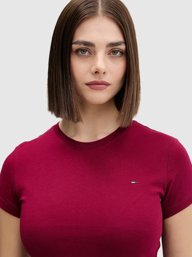 Mulher Tjw Slim C-Neck Tee Tommy Jeans