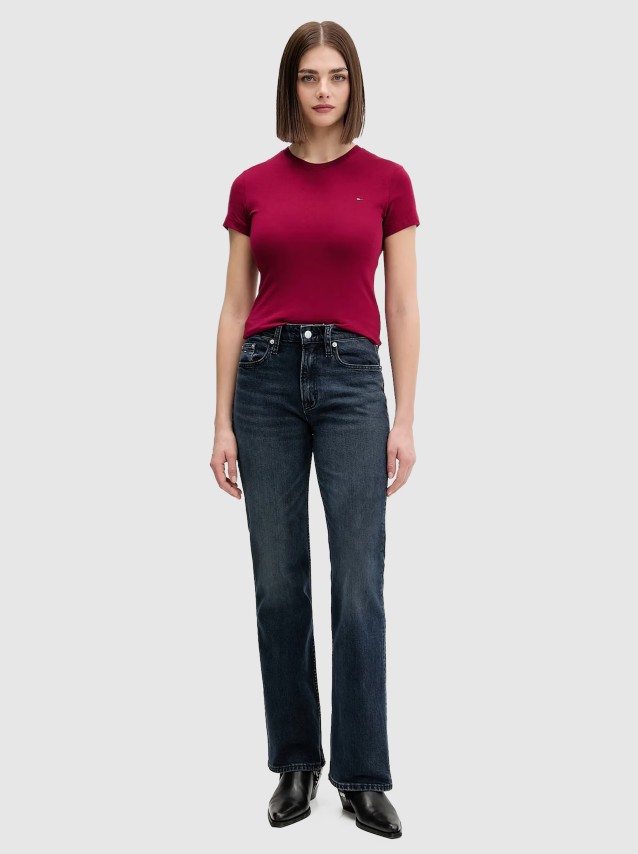 Mulher Tjw Slim C-Neck Tee Tommy Jeans