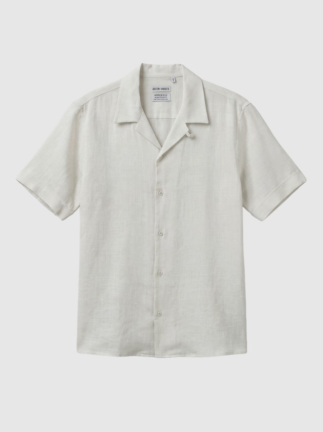 Camisa  Antony Morato Homem Shirt Honolulu Regular Straight Fit In Soft Touch Viscose Linen Blend Fa