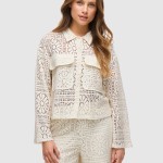 Blusa Mulher Vimerinda Crochet L/s Cardigan/bfs Vila