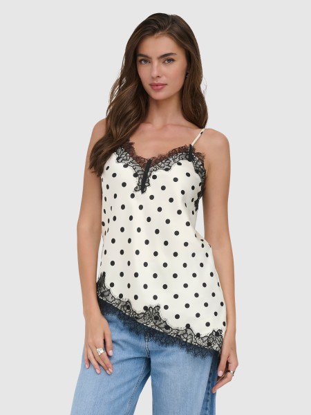 Top Only Mulher Onlbella Strap Satin Lace TopWvn Ex