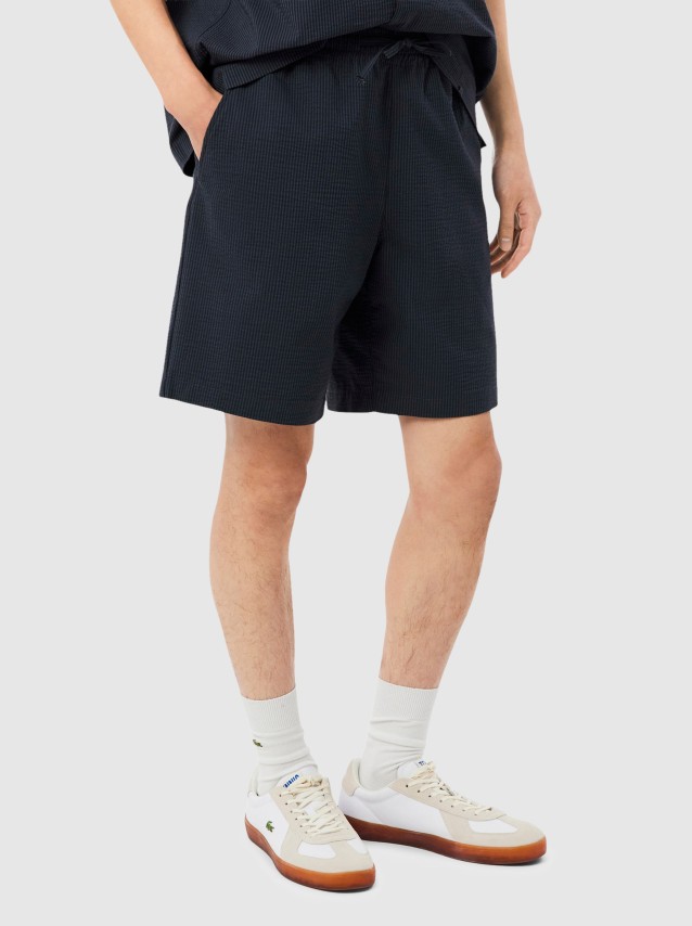Cal��es Lacoste Homem Relaxed Fit Waffle Texture Shorts