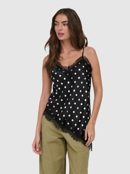 Top Only Mulher Onlbella Strap Satin Lace TopWvn Ex