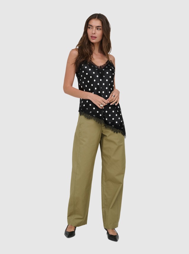 Top Only Mulher Onlbella Strap Satin Lace TopWvn Ex