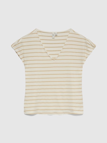 T-Shirt Vero Moda Mulher Vmkendall S/s V-Neck Top Jrs Btq