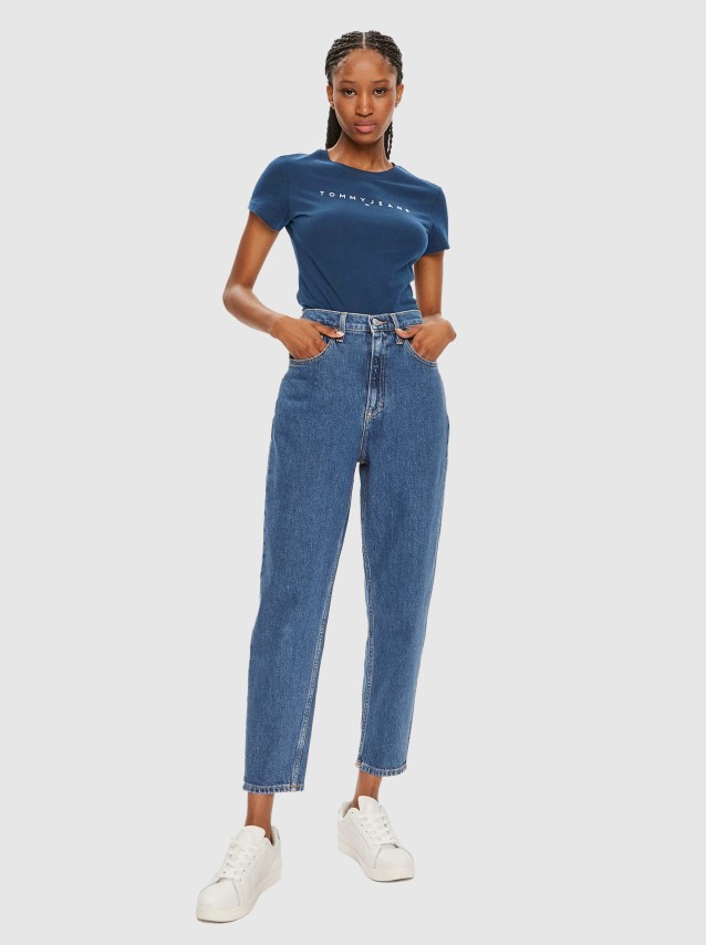 T-Shirt Mulher Tjw Slim Linear Tee Ext Tommy Jeans