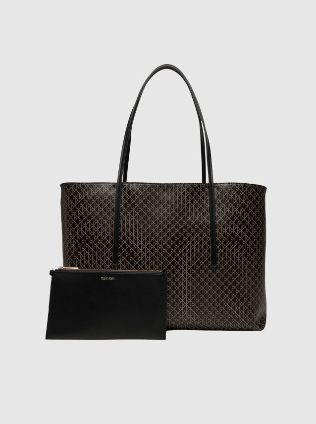 Mala Calvin Klein Mulher Emblem Aop Tote W/ Pouch