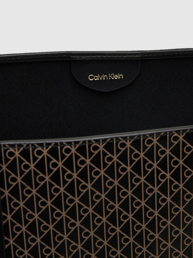 Mala Calvin Klein Mulher Emblem Aop Tote W/ Pouch