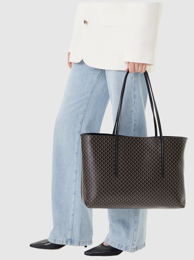 Mala Calvin Klein Mulher Emblem Aop Tote W/ Pouch