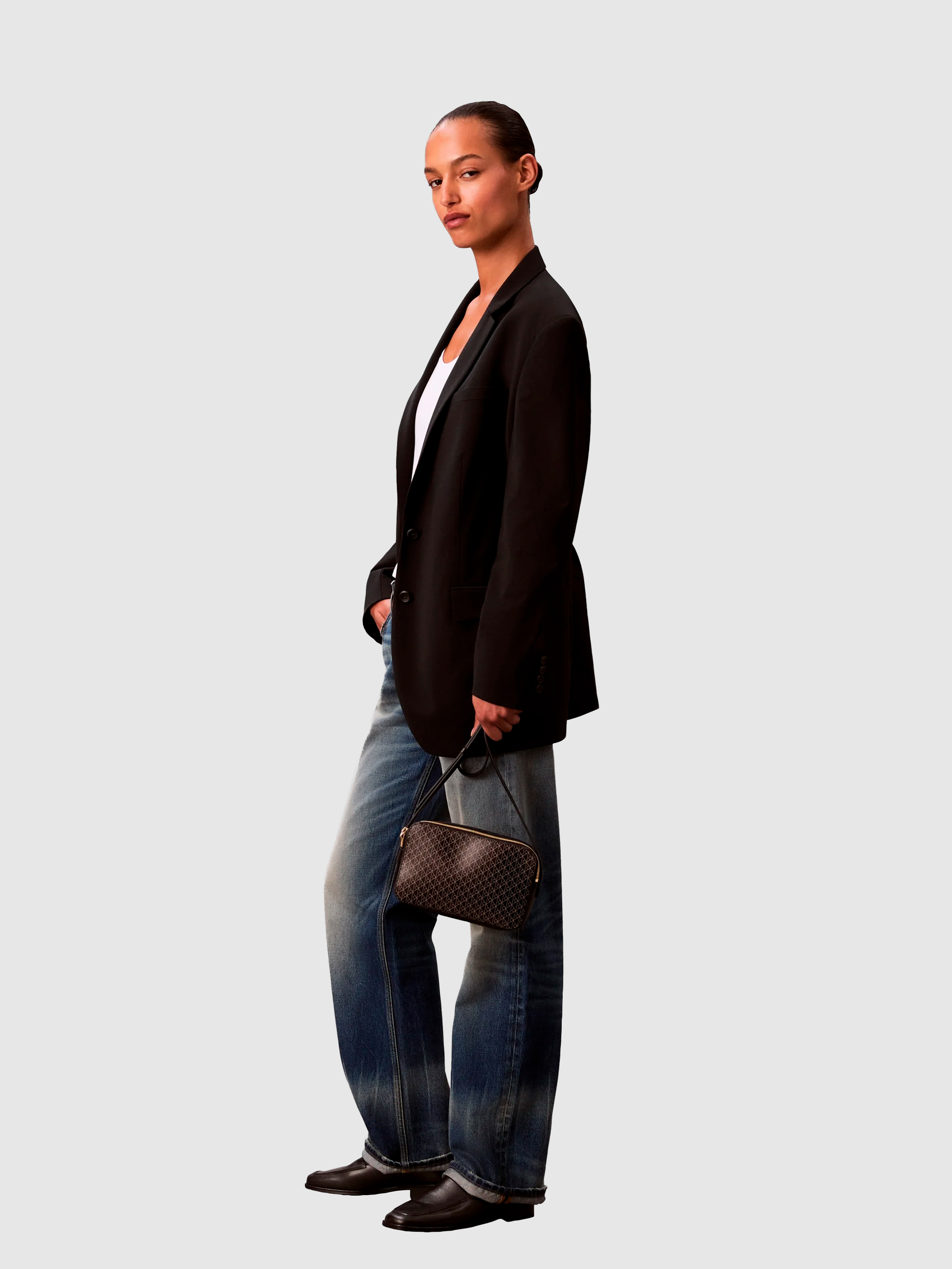 Mala Calvin Klein Mulher Emblem Aop Elongated Camera Bag