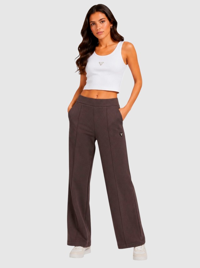 Calças Guess Mulher Olympe Straight Pants