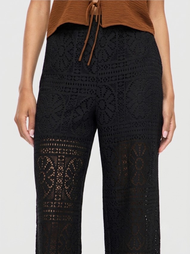 Cal�as Vila Mulher Vimerinda Hw Wide Pants/ls