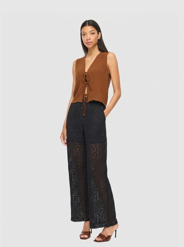 Cal�as Vila Mulher Vimerinda Hw Wide Pants/ls