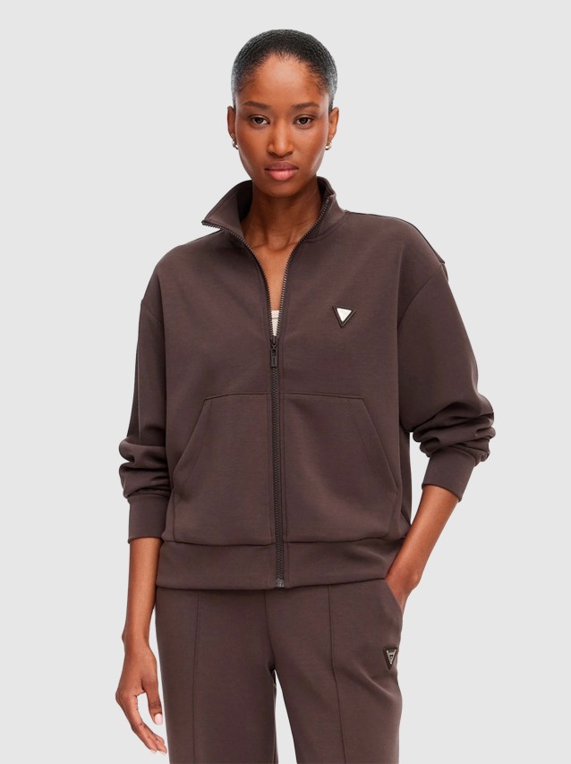 Casaco Guess Mulher Olympe High Neck Full Zip Swea