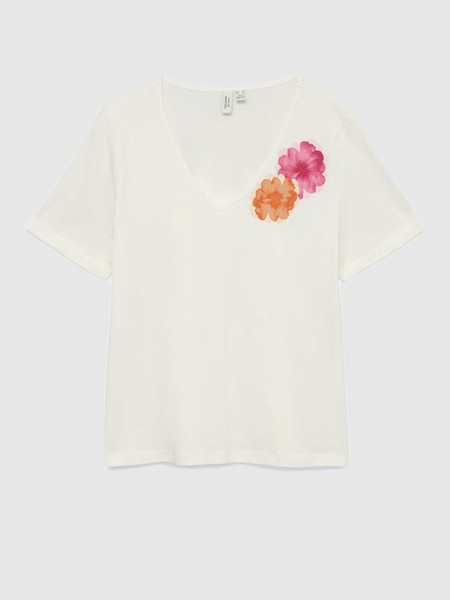 T-Shirt Vero Moda Mulher Vmjitona S/s V-Neck T-Shirt Jrs Btq