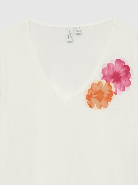 T-Shirt Vero Moda Mulher Vmjitona S/s V-Neck T-Shirt Jrs Btq
