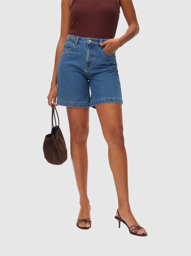 Cal��es Vero Moda Mulher Vmkathy Hr Bermuda Shorts Si357