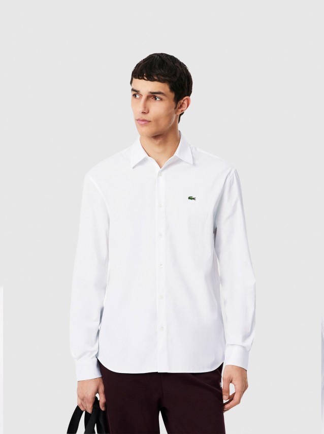Camisa Lacoste Homem Casual Shirts Male Adult Woven