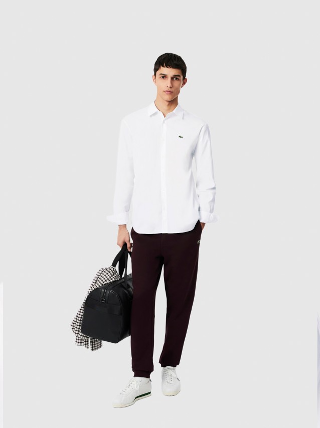 Camisa Lacoste Homem Casual Shirts Male Adult Woven