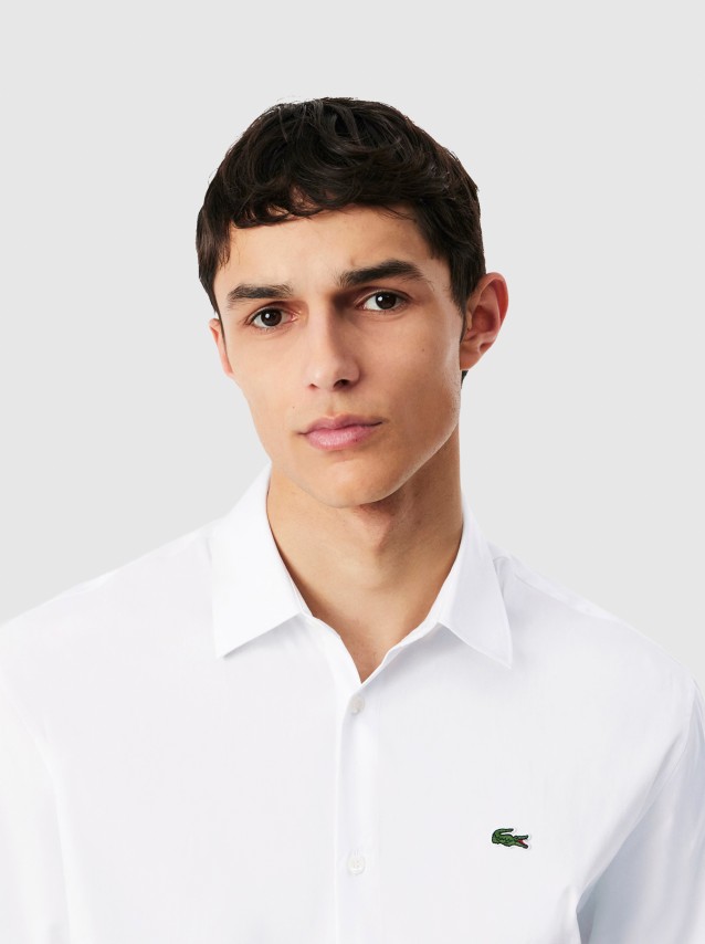 Camisa Lacoste Homem Casual Shirts Male Adult Woven