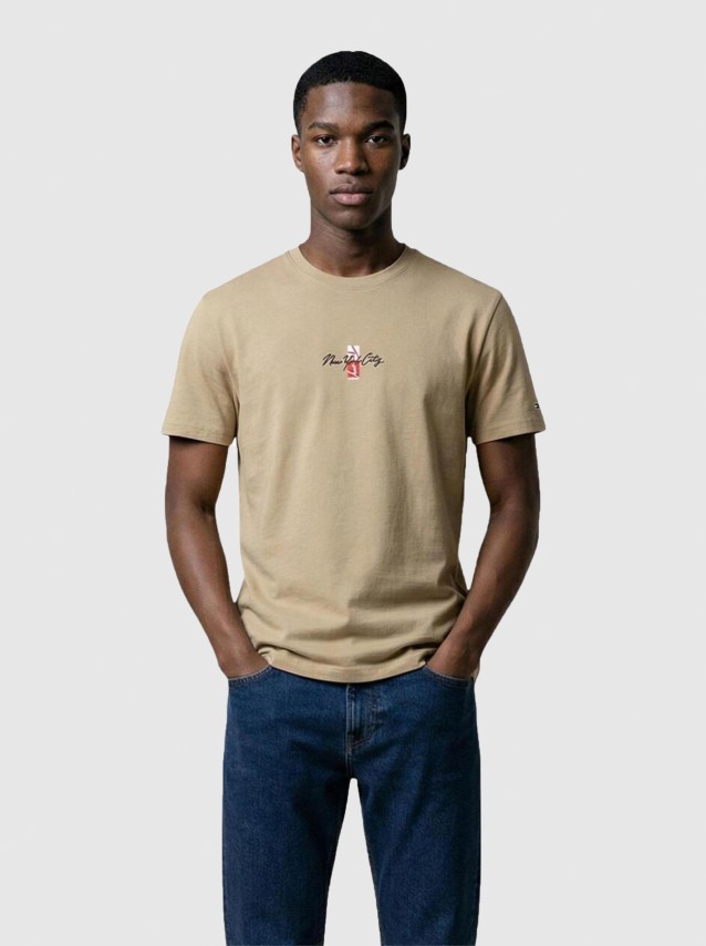 T-Shirt Tommy Jeans Homem Tjm Reg Sign Block Ss Tee Ext