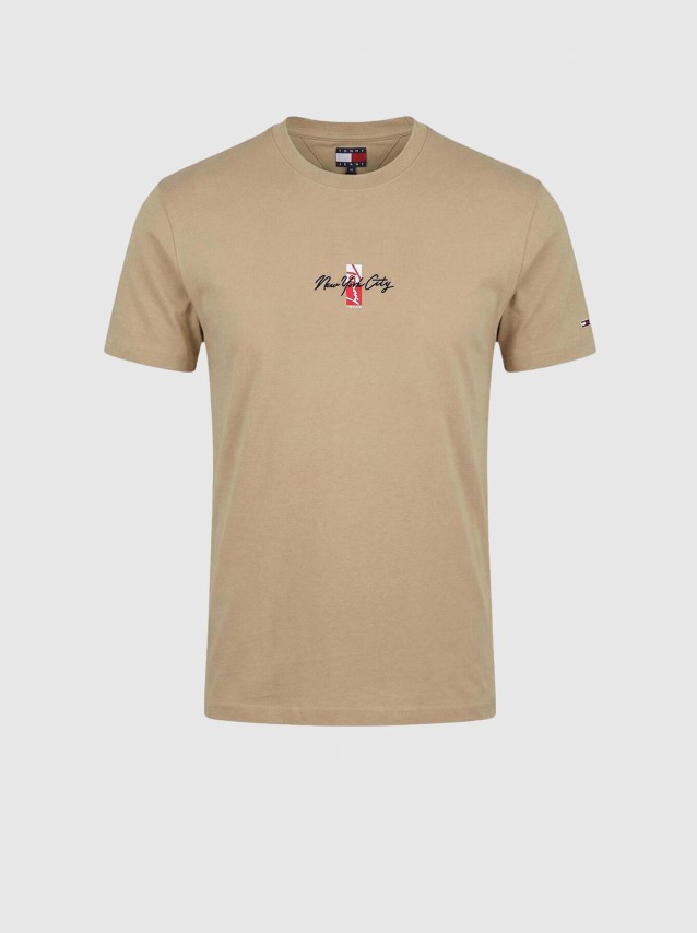 T-Shirt Tommy Jeans Homem Tjm Reg Sign Block Ss Tee Ext