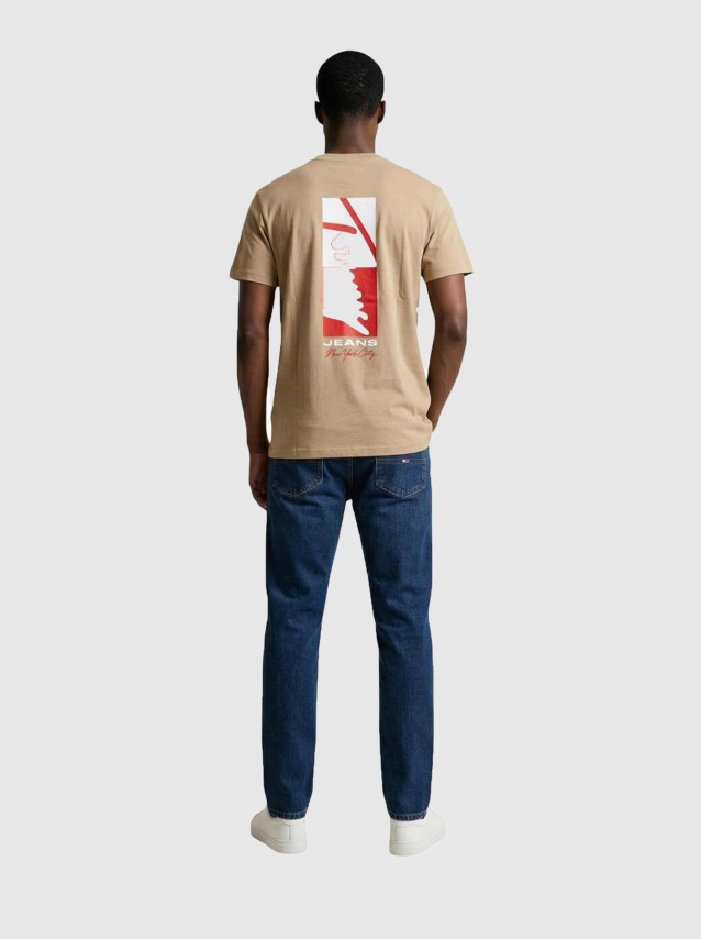 T-Shirt Tommy Jeans Homem Tjm Reg Sign Block Ss Tee Ext
