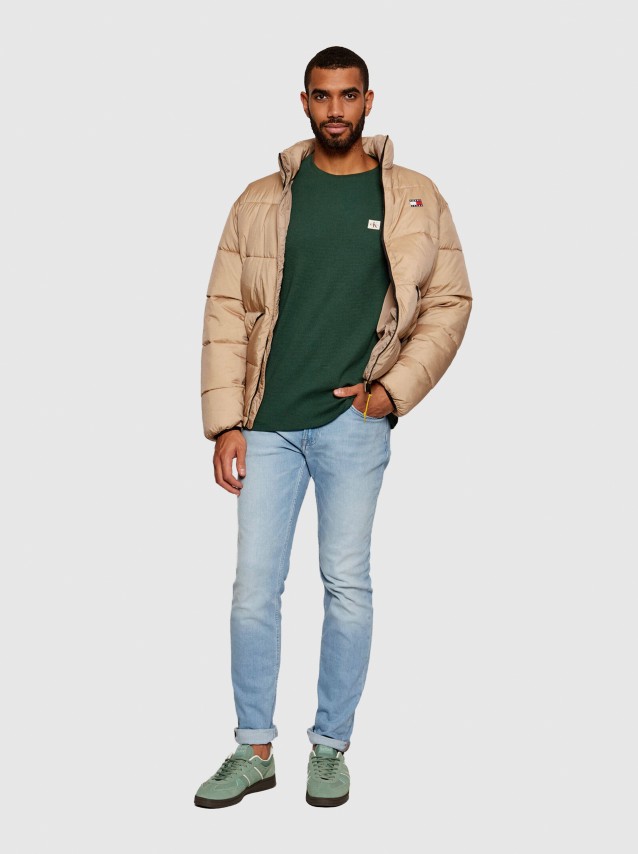 Camisola Calvin Klein  Homem Ls Waffle Woven Label Crewnk Tee