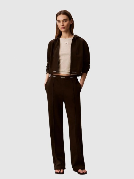 Casaco Calvin Klein Mulher Ls Terry Logo Waist Cropped Fz H