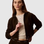 Casaco Calvin Klein Mulher Ls Terry Logo Waist Cropped Fz H
