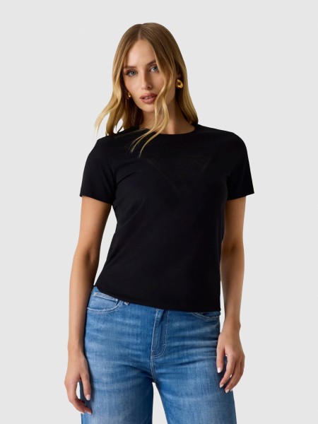 T-Shirt Guess Mulher New Ss Cn Basic Triangle Tee T-Shirt Guess Mulher New Ss Cn Basic Triangle Tee
