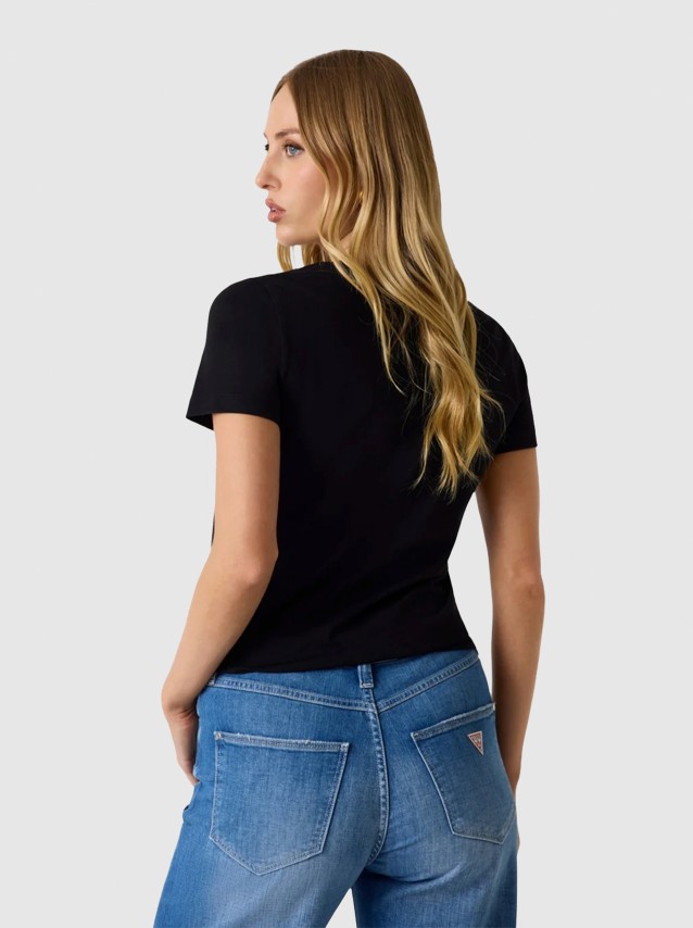 T-Shirt Guess Mulher New Ss Cn Basic Triangle Tee