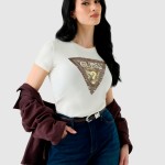 T-Shirt Guess Mulher Ss Cn Snake Triangle Tee