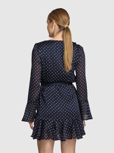 Vestido Guess Mulher Ls Emy Belted Dress Vestido Guess Mulher Ls Emy Belted Dress