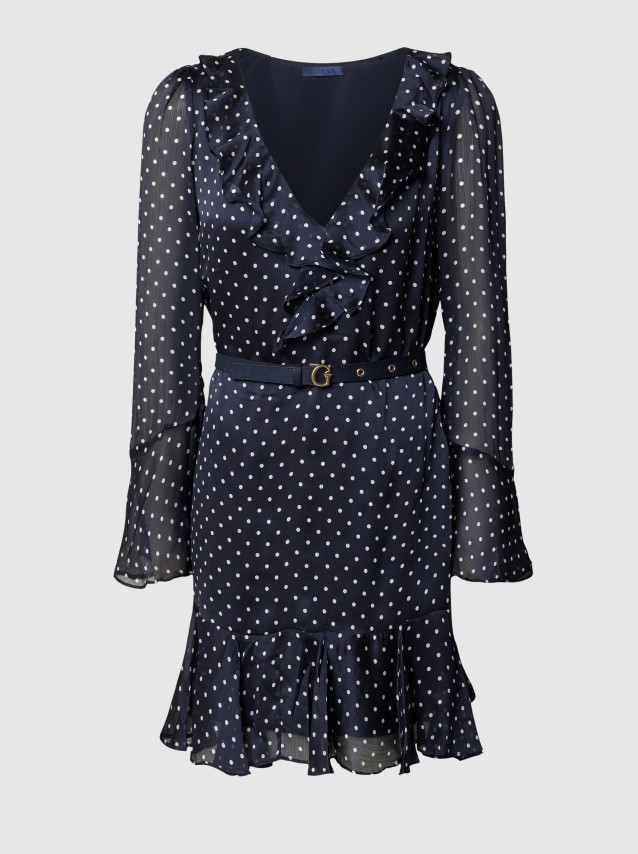 Vestido Guess Mulher Ls Emy Belted Dress