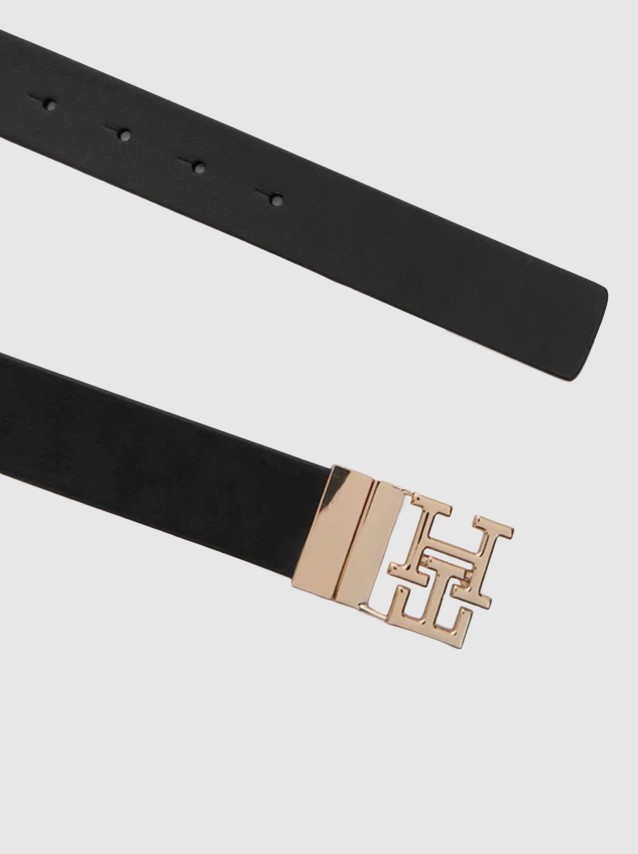 Cinto Tommy Hilfiger Mulher Th Logo Rev 3.0 Pebble