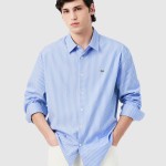 Camisa Lacoste Homem Casual Shirts Male Adult Woven