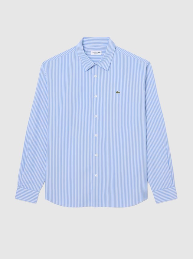 Camisa Lacoste Homem Casual Shirts Male Adult Woven