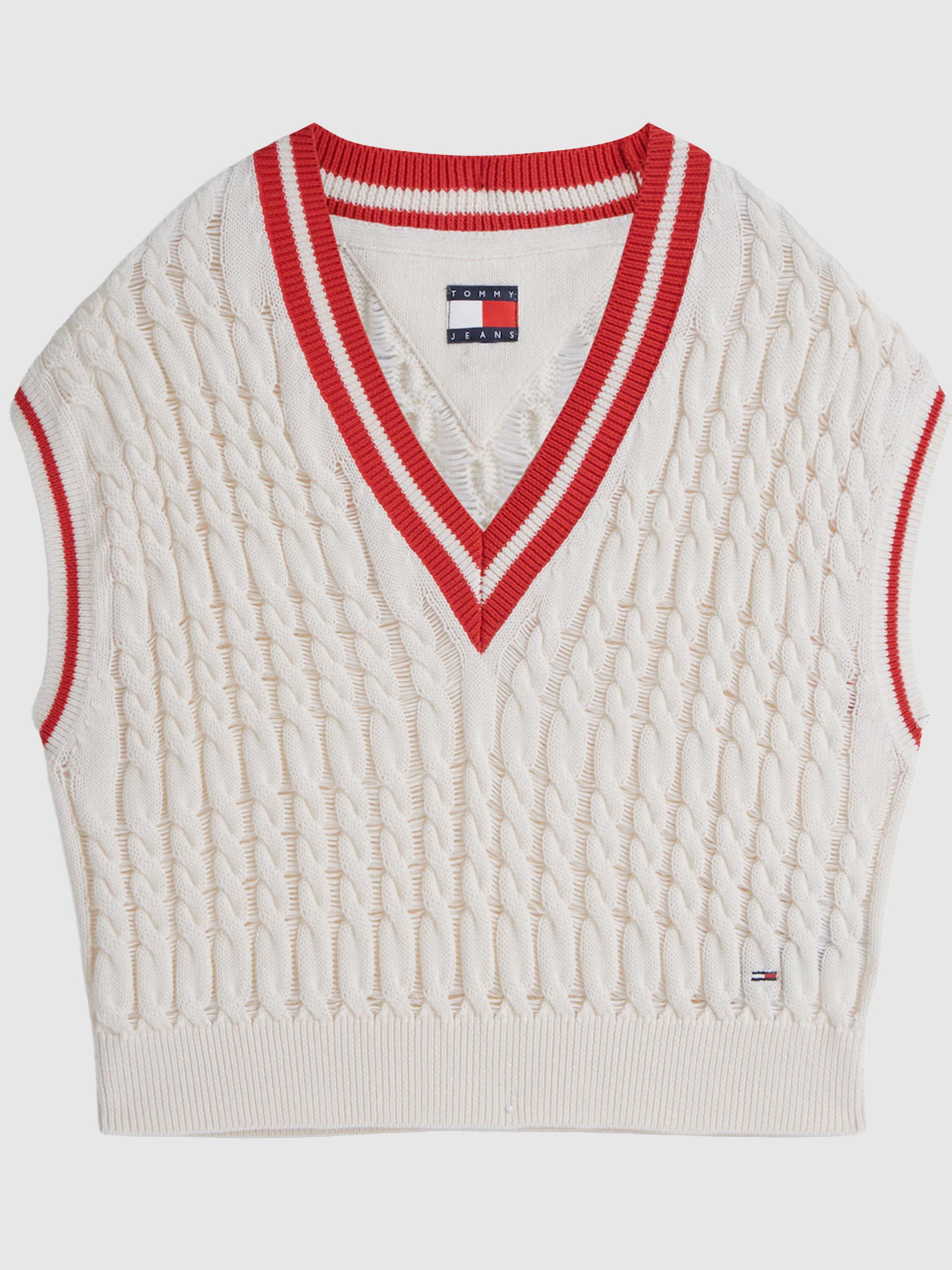 Colete Tommy Jeans Mulher Tjw Tipping V Neck Cable Vest
